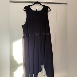 NWT Elegant Black Sleeveless Calvin Klein Dress with asymmetrical bottom